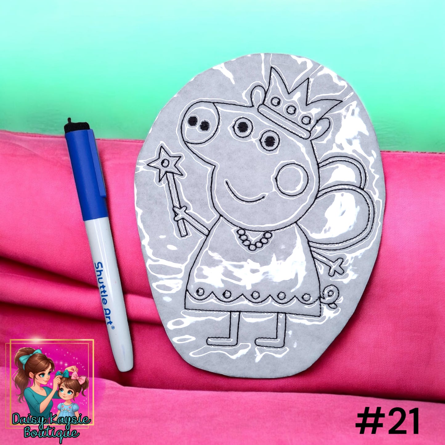 Girl Pig Fairy Dry Erase Coloring Activity