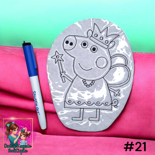 Girl Pig Fairy Dry Erase Coloring Activity