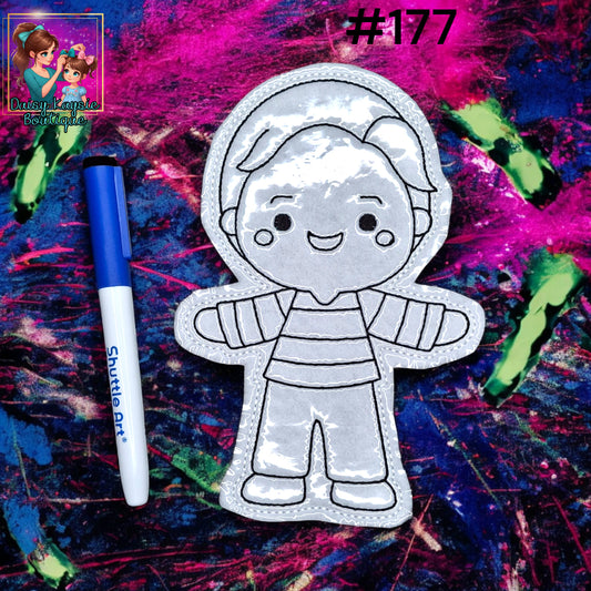 Man with Striped Shirt Dogs Clues Dry Erase Coloring Activity
