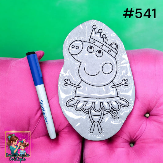 Princess Ballerina Pig Dry Erase Coloring Activity