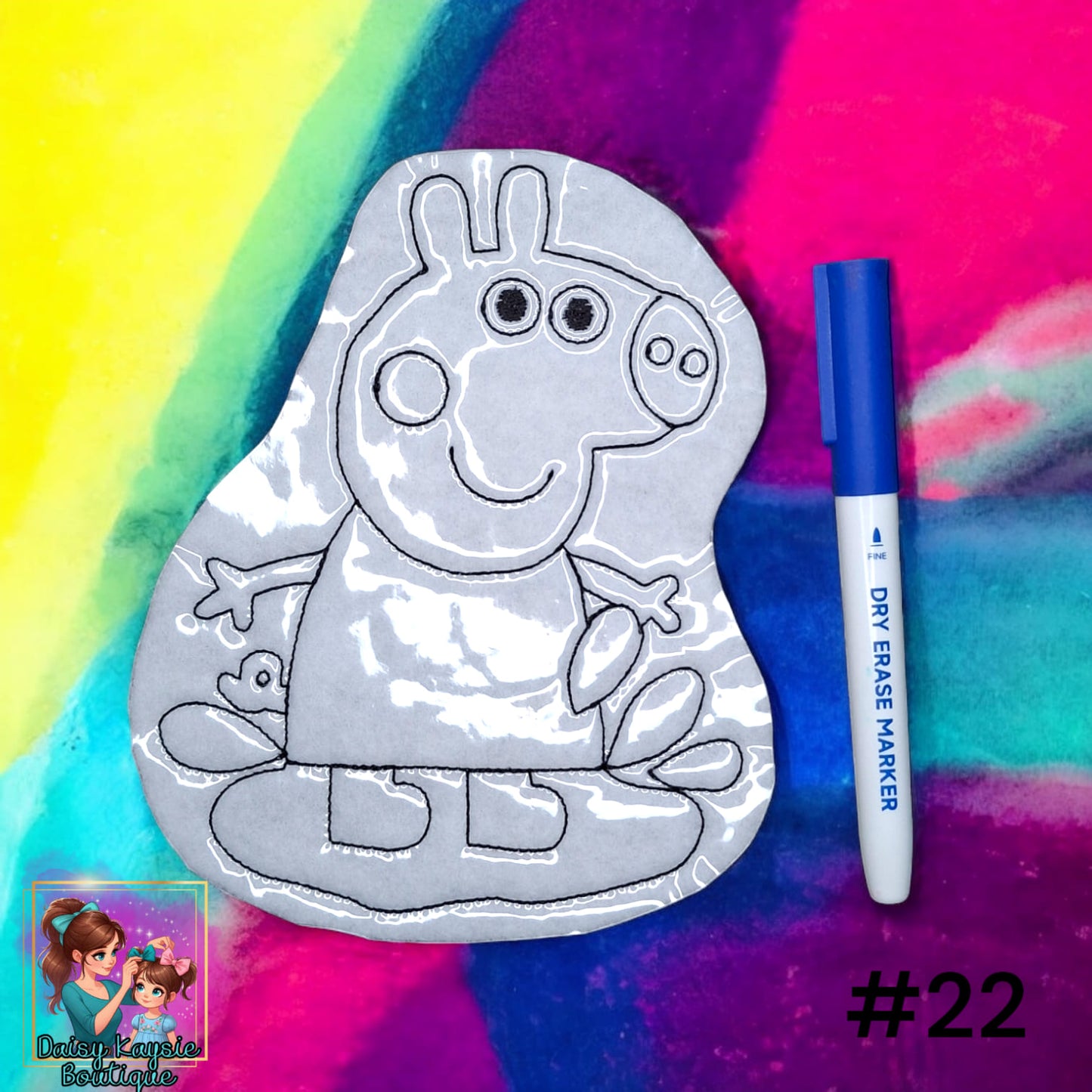 Brother Pig Splashing Dry Erase Coloring Activity