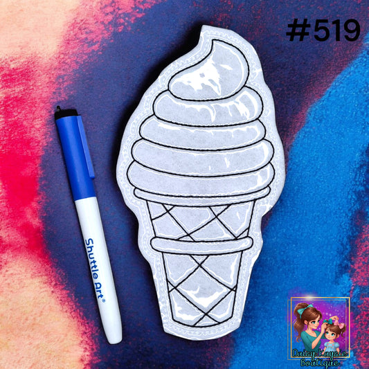Ice Cream Cone Spiral Dry Erase Coloring Activity