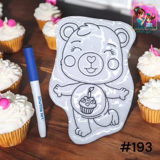 Cloud Bear Cupcake Dry Erase Coloring Activity