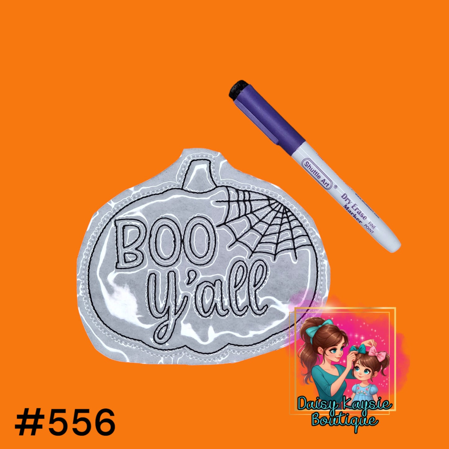 Boo Y'all Pumpkin Dry Erase Coloring Activity