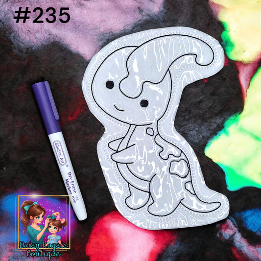 Dinosaur Parasaurolophus Dry Erase Coloring Activity
