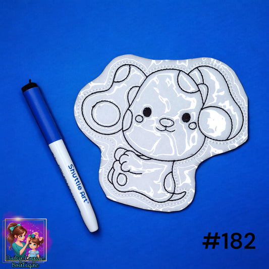 Dog Clues Sitting Dog Dry Erase Coloring Activity
