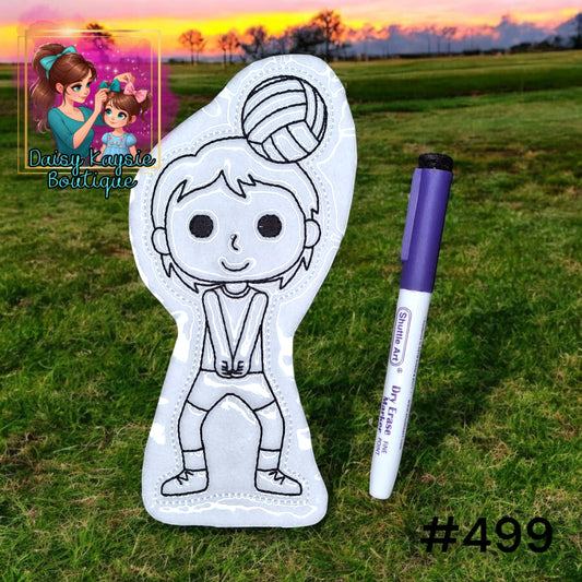 Volleyball Kid Dry Erase Coloring Activity