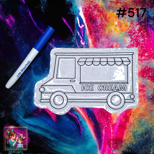 Ice Cream Truck Dry Erase Coloring Activity