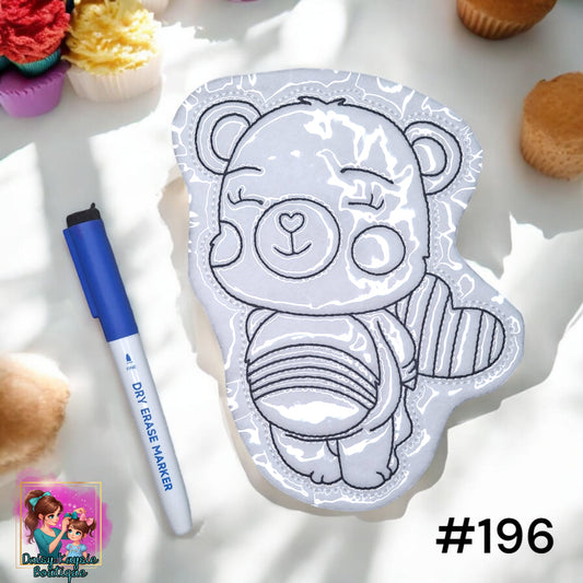 Cloud Bear Heart Dry Erase Coloring Activity