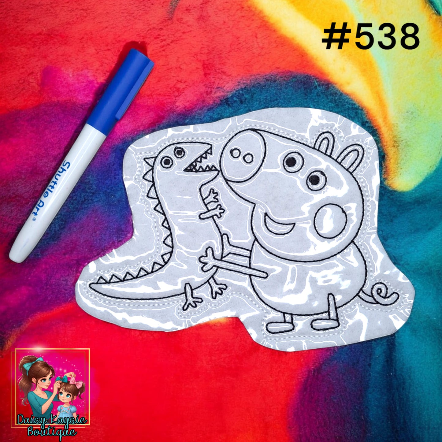 Brother Pig With Dinosaur Dry Erase Coloring Activity