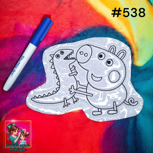 Brother Pig With Dinosaur Dry Erase Coloring Activity