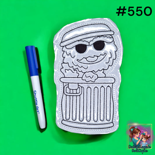Funny Trash Monster Green Dry Erase Coloring Activity