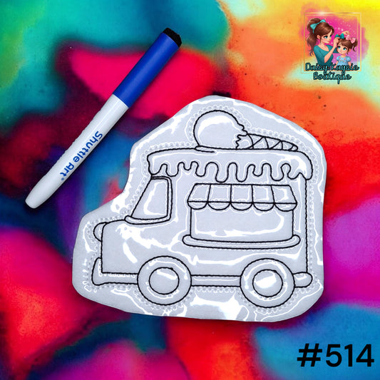 Ice Cream Truck Cone on Top Dry Erase Coloring Activity