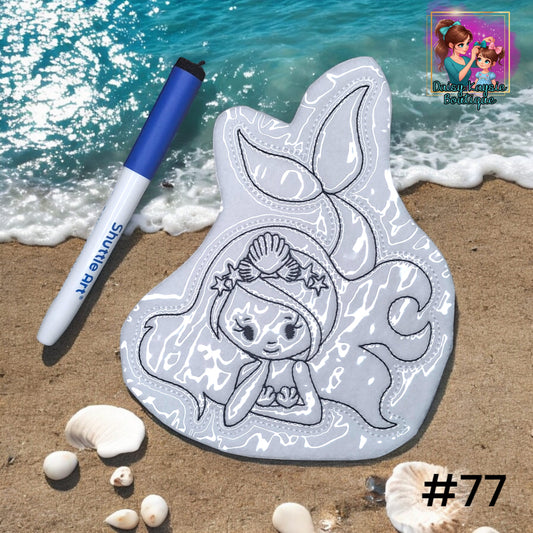 Mermaid Sea Shell Crown Dry Erase Coloring Activity