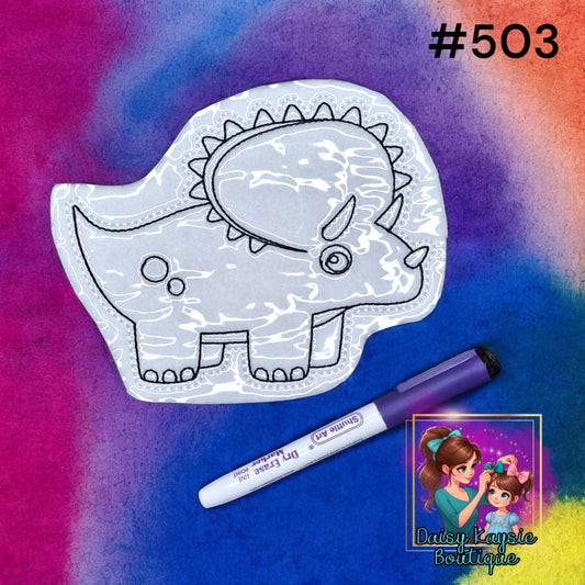 Dinosaur Triceratops Dry Erase Coloring Activity