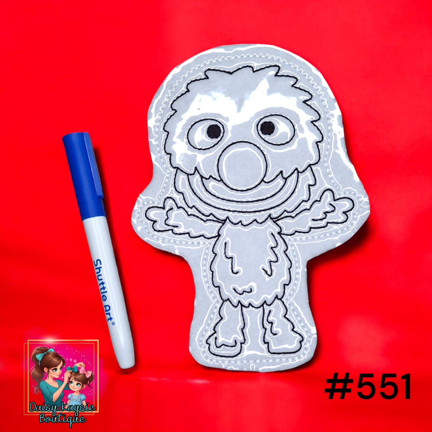 Loveable Monster Blue Dry Erase Coloring Activity