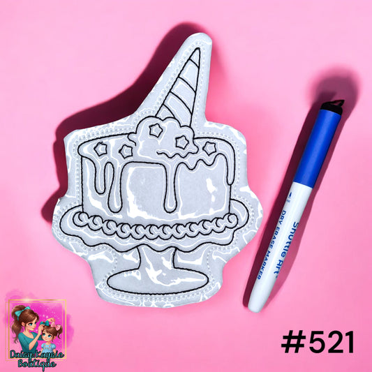 Unicorn Cake Dry Erase Coloring Activity