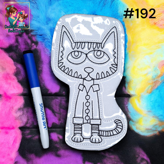Boy Cat Buttoned Shirt striped Dry Erase Coloring Activity