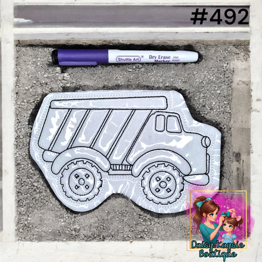 Dump Truck Dry Erase Coloring Activity