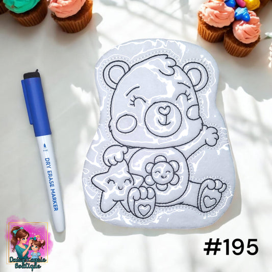 Cloud Bear Star and Flower Dry Erase Coloring Activity