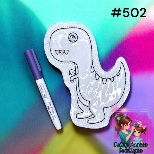 Dinosaur T-Rex Standing Dry Erase Coloring Activity