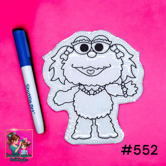 Adorable Pink Monster Dry Erase Coloring Activity