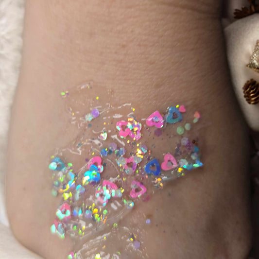 pastel hearts Glitter Hair Gel