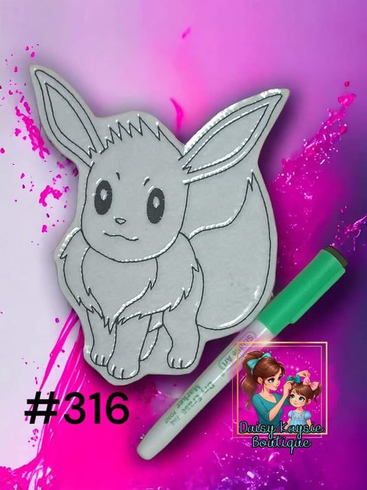 Pocket Monster Fox Dry Erase Coloring Activity