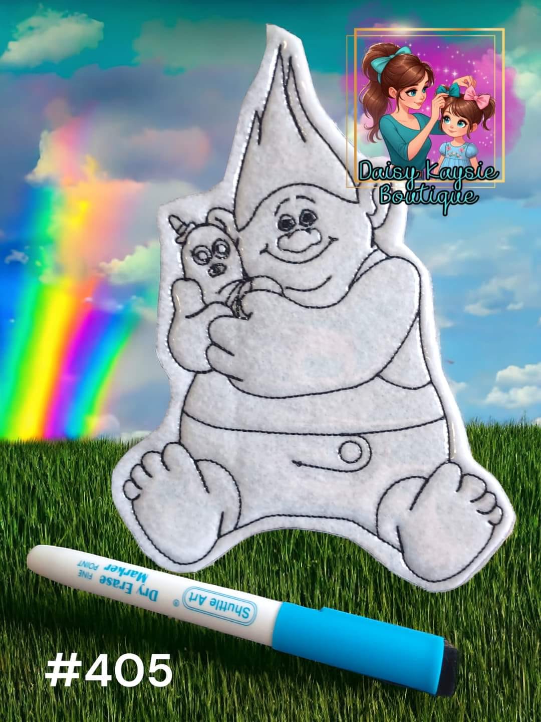 Guy With Worm Cartoon Character Dry Erase Coloring Doll Activity