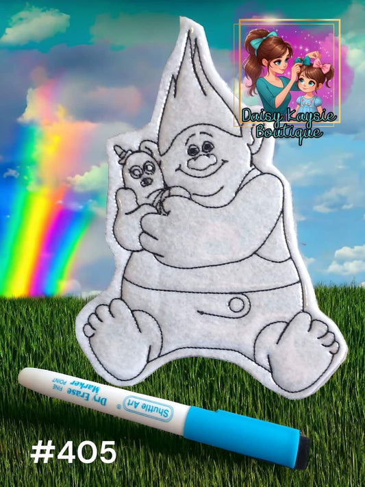 Guy With Worm Cartoon Character Dry Erase Coloring Doll Activity