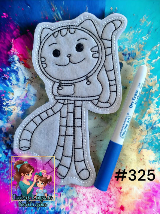 DJ Cat Doll House Dry Erase Coloring Activity