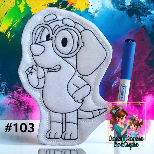 Dog With Glasses Coloring Doll