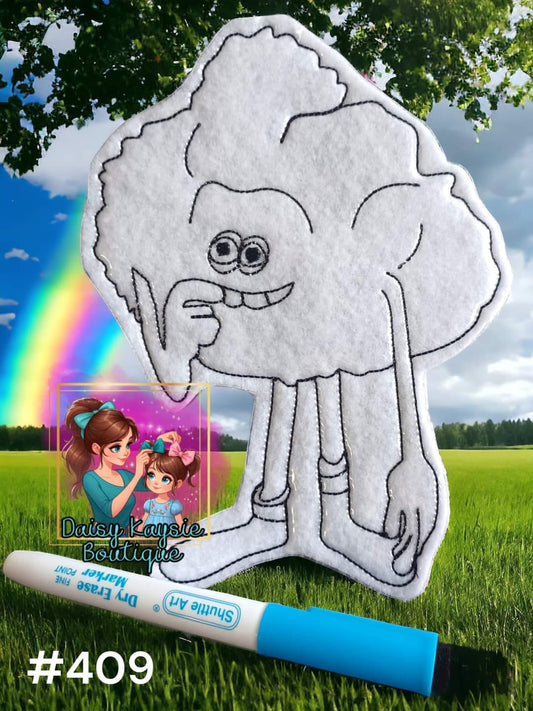 Cloud Guy Cartoon Character Dry Erase Coloring Doll Activity