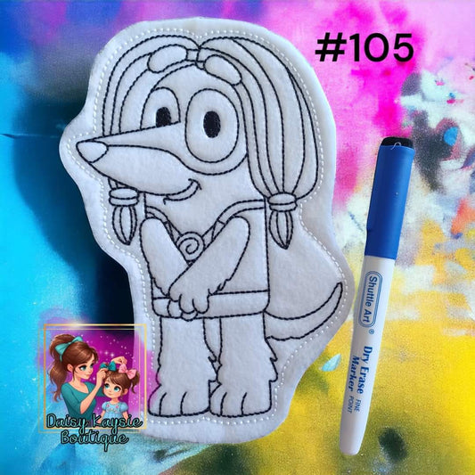 Long hair Girl Dog Coloring Doll