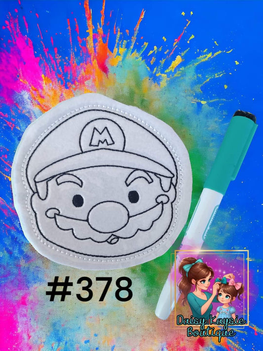 Plumber Brothers Mario Video Game Dry Erase Coloring Activity