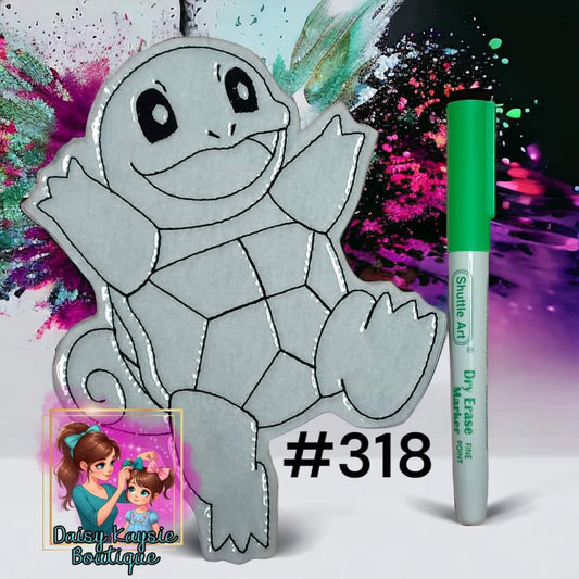 Turtle Pocket Monster Anime Kids Show Dry Erase Coloring Doll Activity