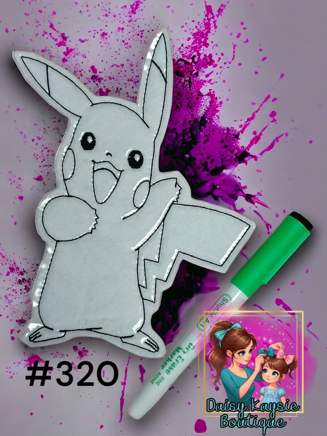 Lighting Tail Pocket Monster Anime Kids Show Dry Erase Coloring Doll Activity