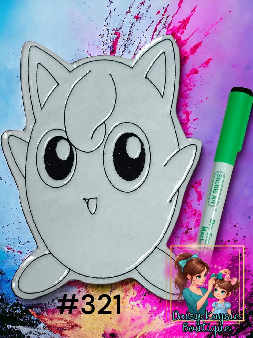 Puff Pocket Monster Card Game Dry Erase Coloring Doll Activity