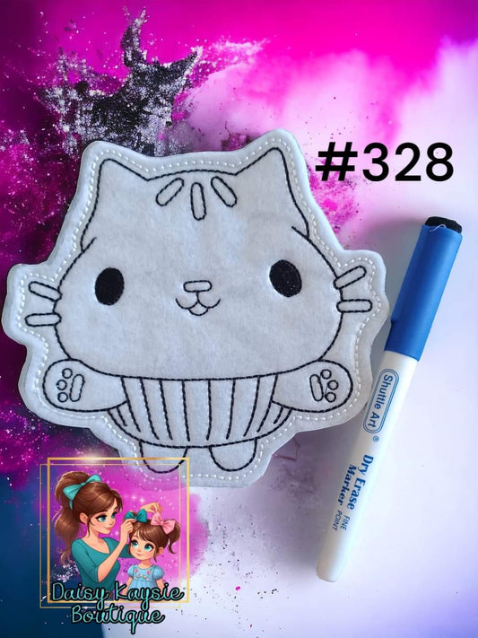 Cup Cake Cat Doll House Dry Erase Coloring Activity