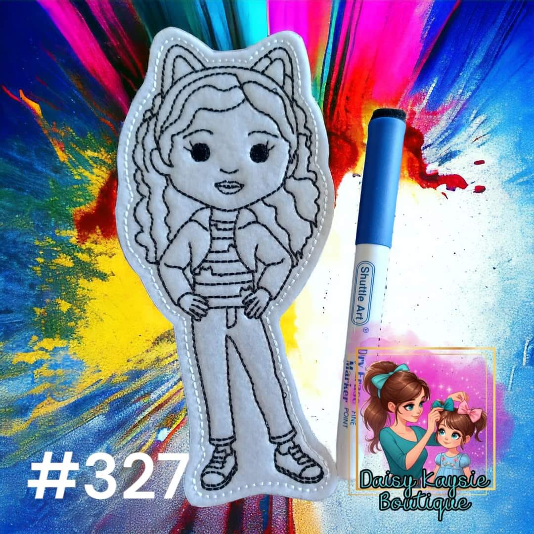 Girl Doll House Dry Erase Coloring Activity