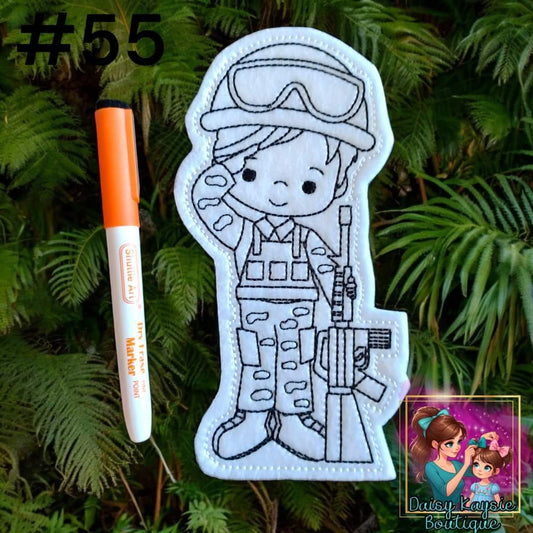 Military Boy 2 Coloring Doll