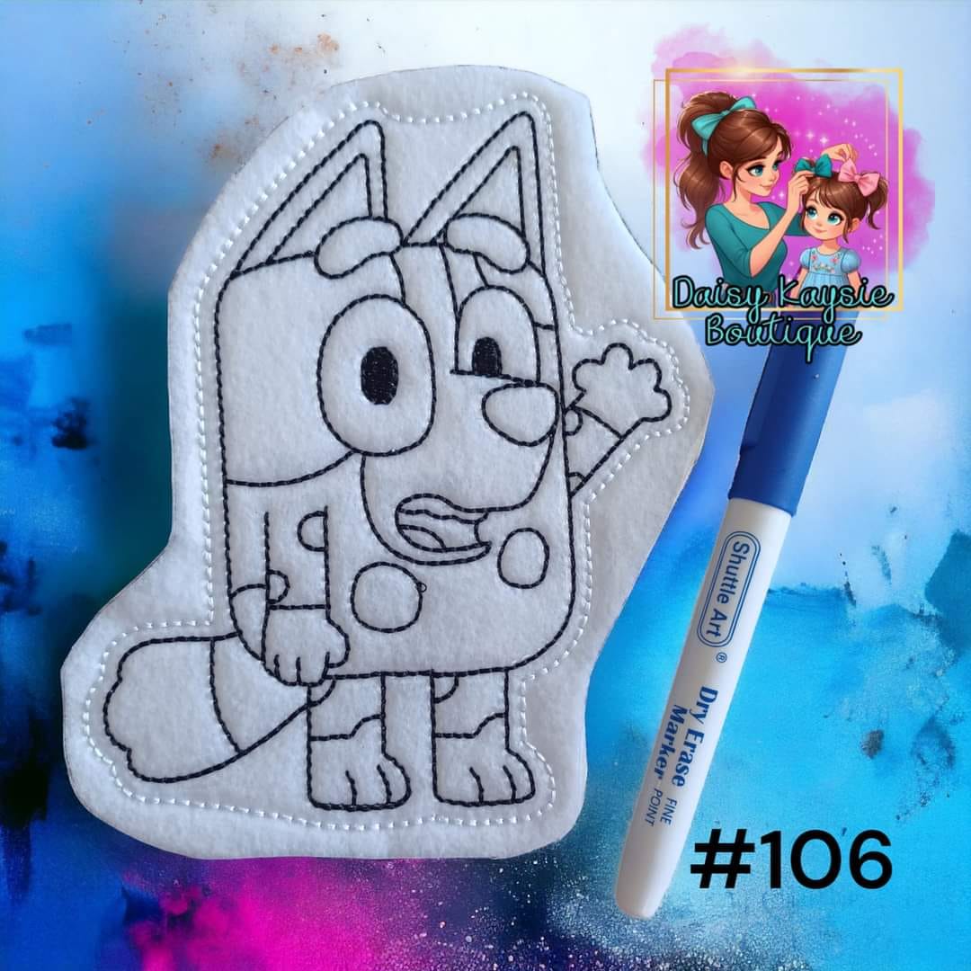 Big Eyebrow Dog Family Coloring Doll