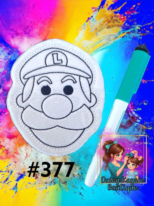 Plumber Brothers Luigi Video Game Dry Erase Coloring Activity