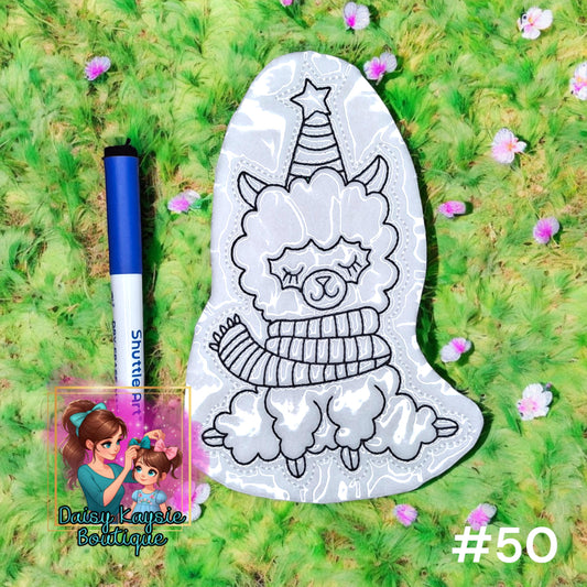 Winter Llama 3 Coloring Doll