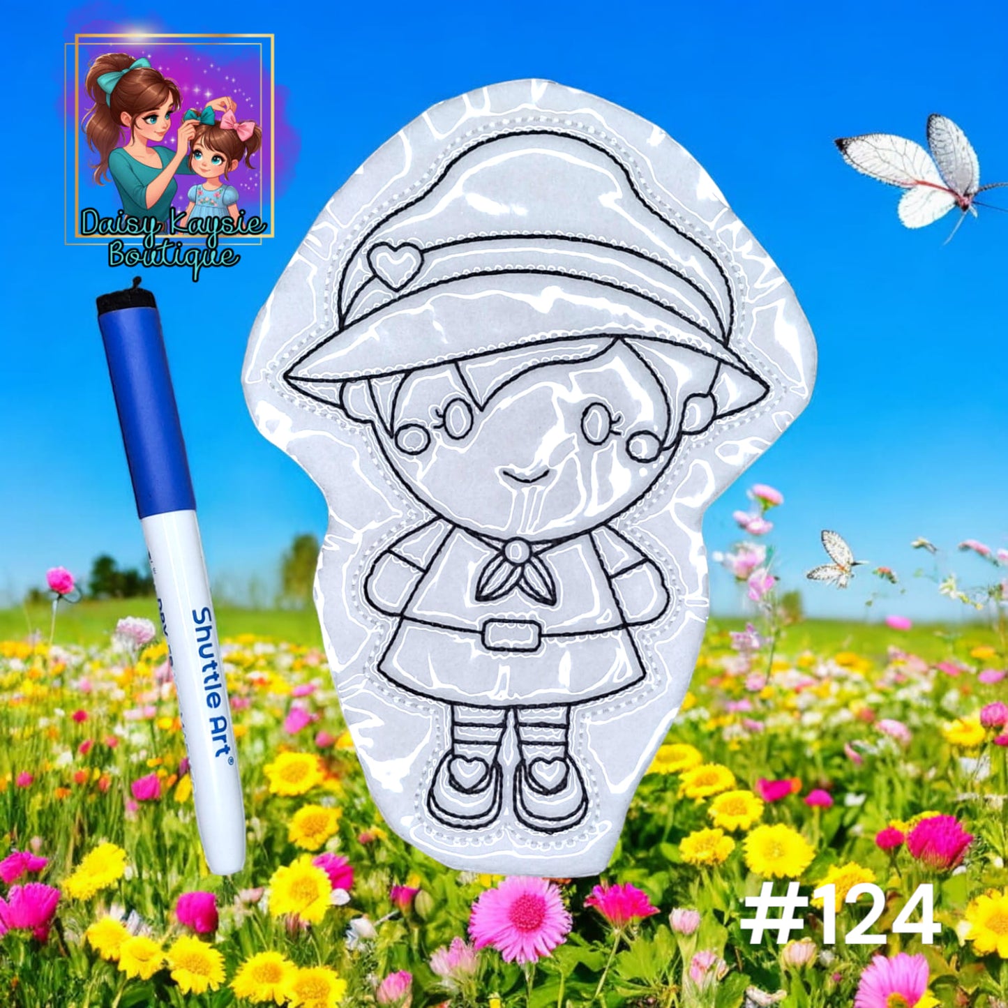 Girl Cookie Seller Coloring Doll