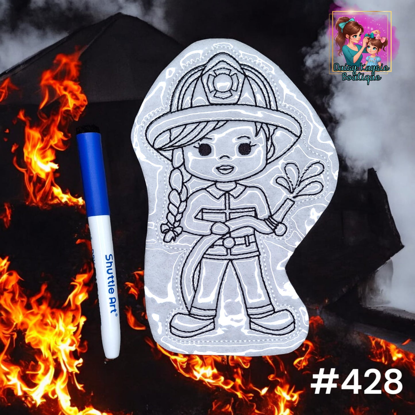 Fireman Girl Coloring Doll