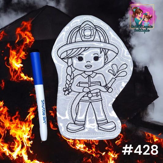 Fireman Girl Coloring Doll