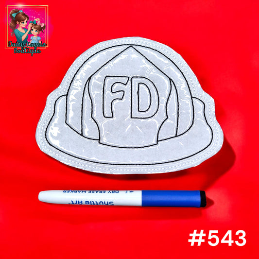 Fire Department Helmet First Responder Dry Erase Coloring Activity