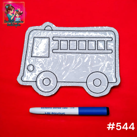 Fire Truck First Responder Dry Erase Coloring Activity