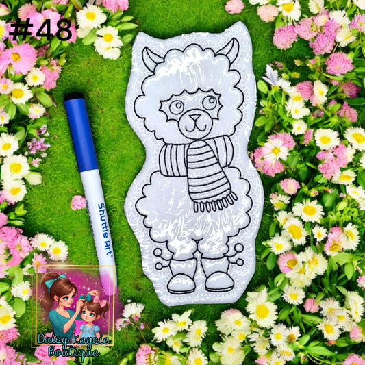 Winter Llama 1 Coloring Doll